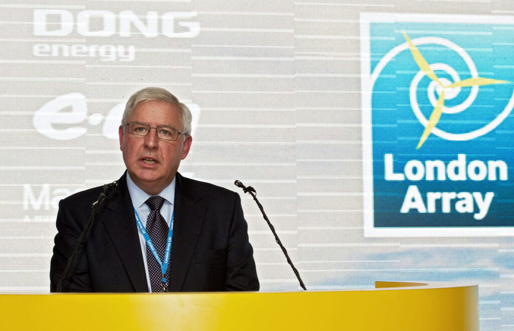 Brent Cheshire, UK Country Chairman, DONG Energy speaking at the inauguration of London Array