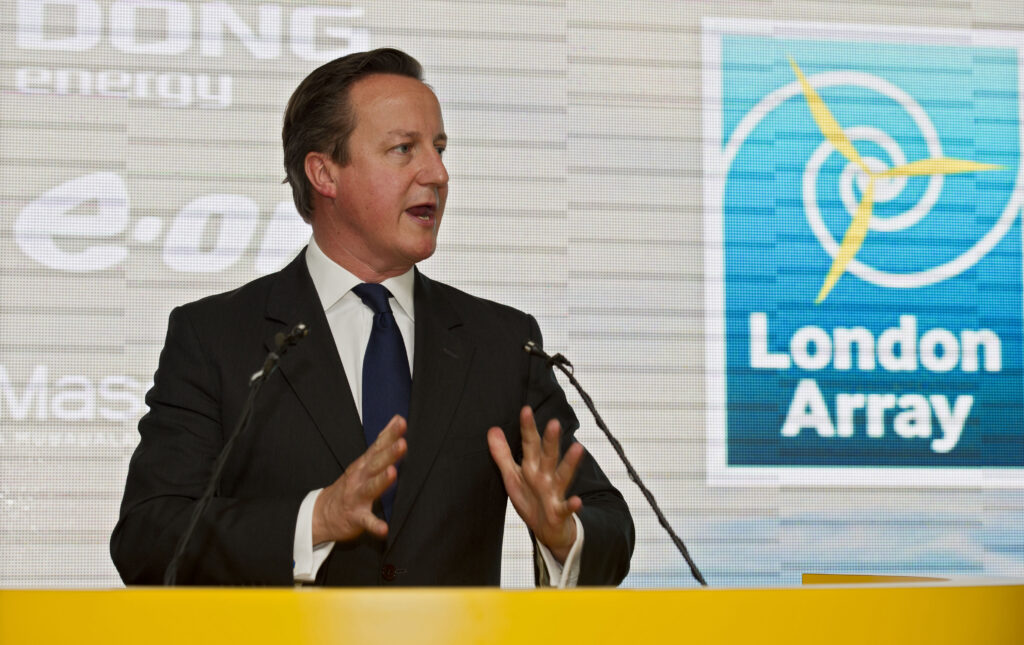 Prime Minister, David Cameron, speaking at the London Array Inauguration